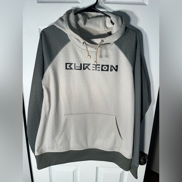 Burton Tops - Women’s Burton DryRide Pullover Hoodie Size Large Soft Fleece Lined Cream Green